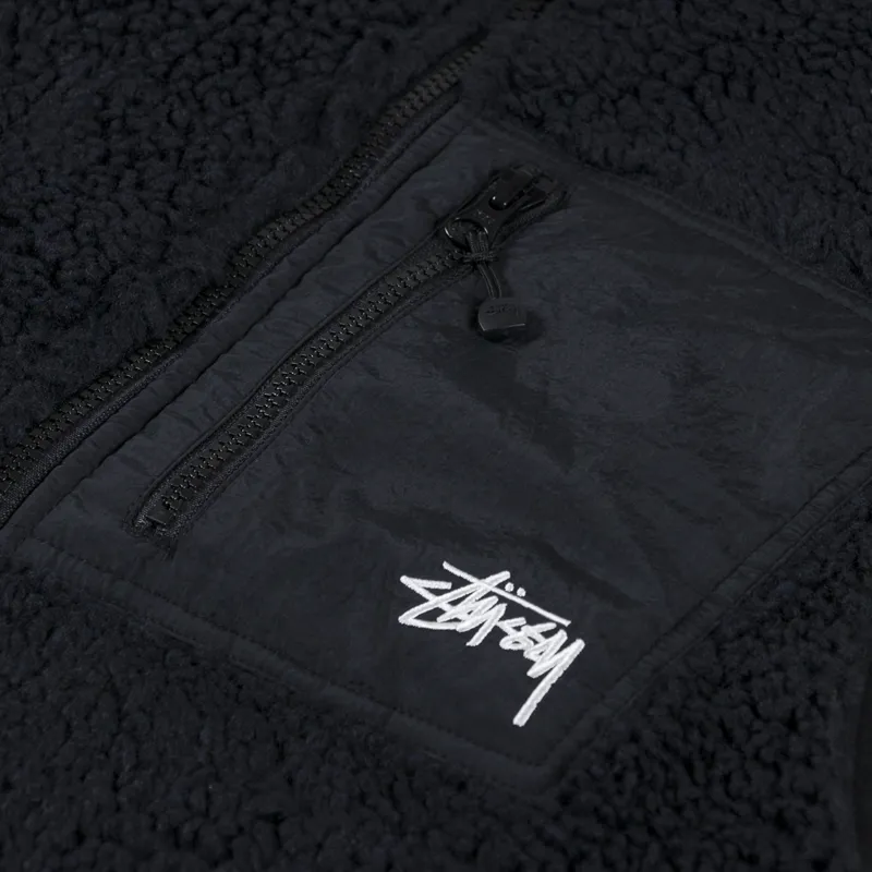 Stussy Sherpa Reversible Vest Black-8