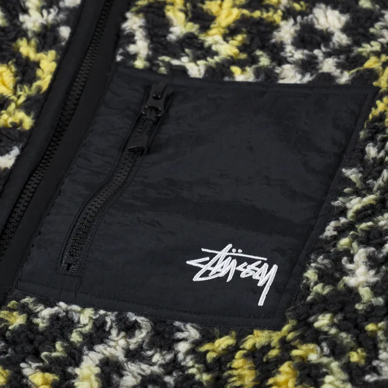 Stussy Sherpa Reversible Jacket Yellow Leopard-11