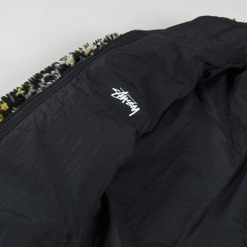 Stussy Sherpa Reversible Jacket Yellow Leopard-8