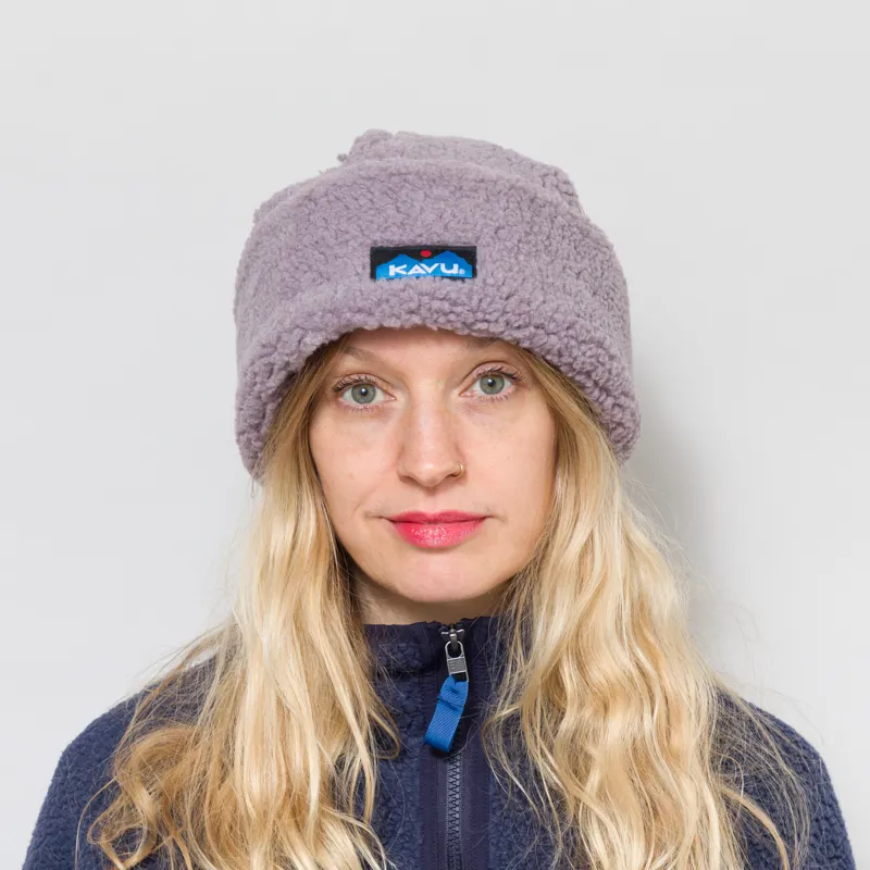 Kavu Womens Fur Ball Beanie Purple Dust-1