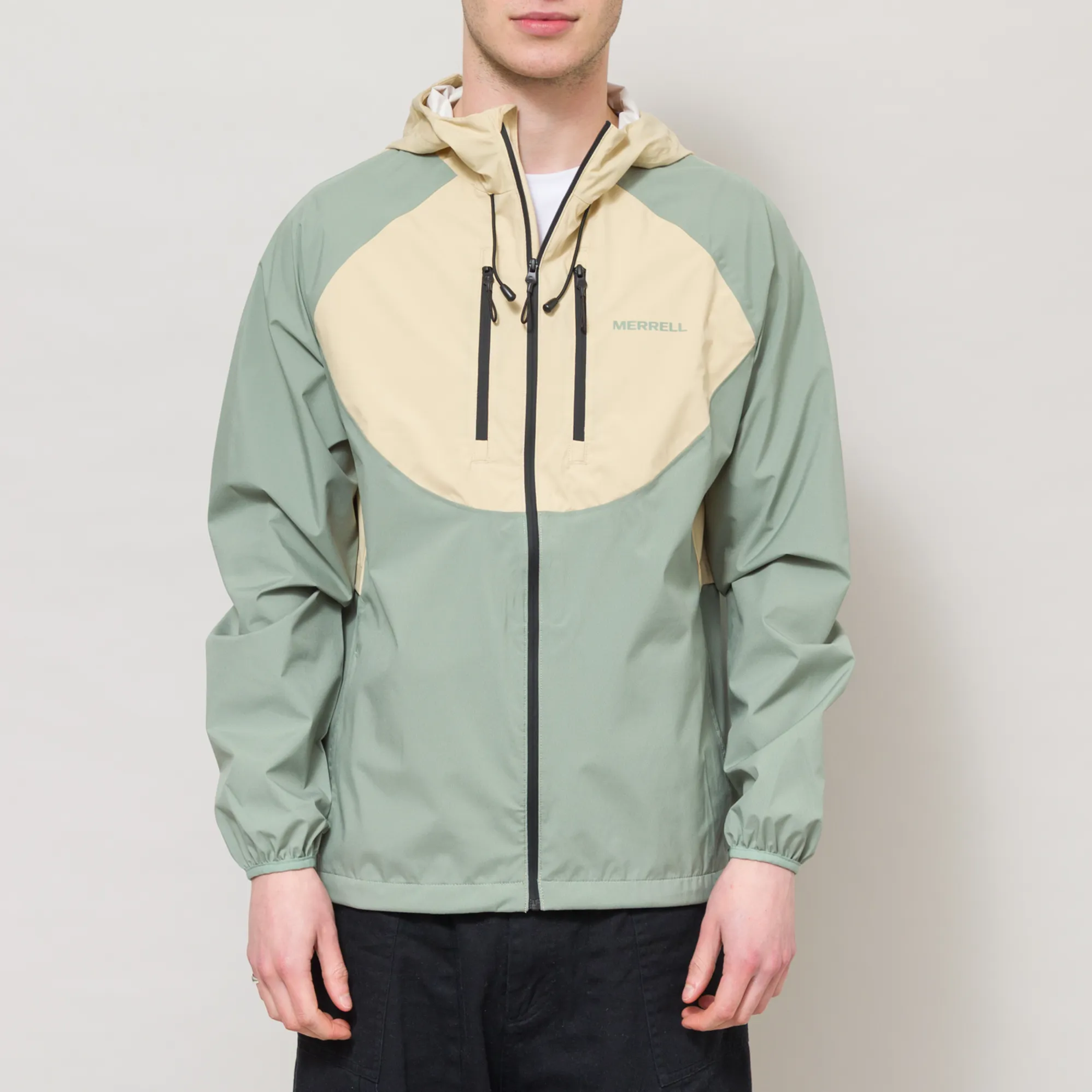 Merrell Coats Men Merrell Mens Lightweight Waterproof Lando Jacket Iceberg Green