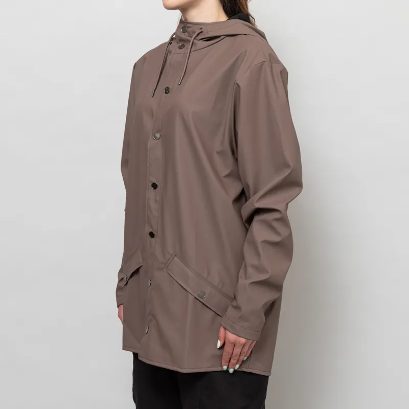 ジャケット RAINS Woman Jacket Brown 12100 SHADE Rains Womens Waterproof Rain Jacket Shade Brown