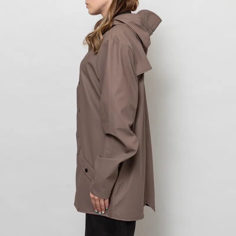 ジャケット RAINS Woman Jacket Brown 12100 SHADE Rains Womens Waterproof Rain Jacket Shade Brown