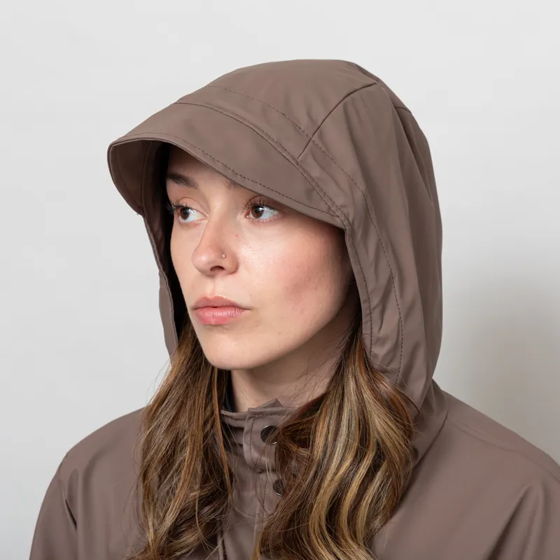 ジャケット RAINS Woman Jacket Brown 12100 SHADE Rains Womens Waterproof Rain Jacket Shade Brown