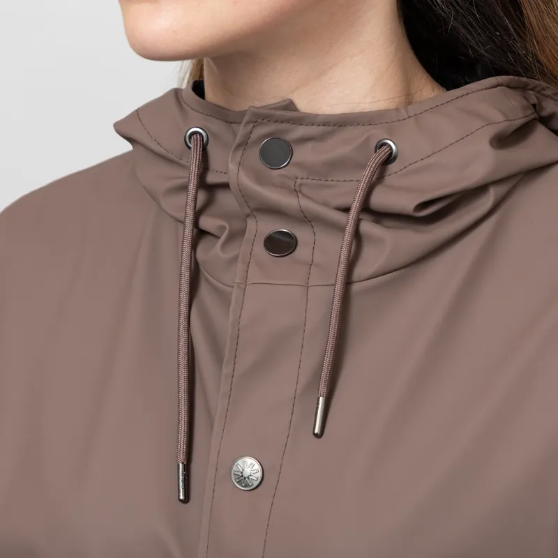 Rains Womens Waterproof Rain Jacket Shade Brown