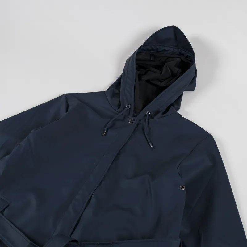 Rains Womens A-line Longer Jacket Navy-3