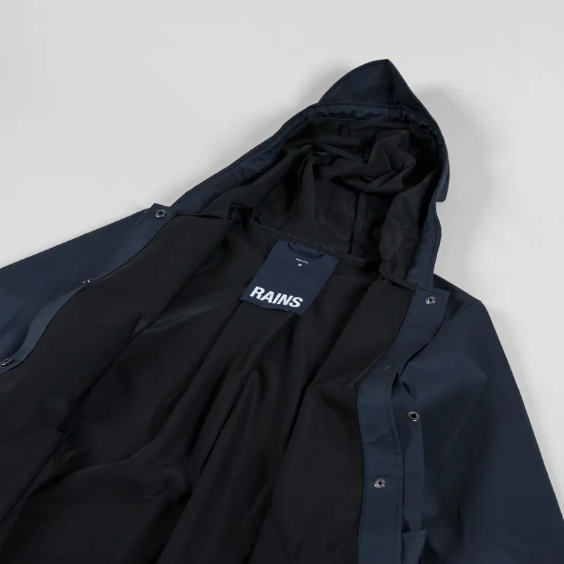 Rains Womens A-line Longer Jacket Navy-4