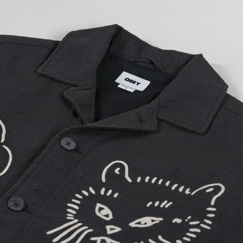 Obey Vesta Shirt Jacket Pirate Black-4