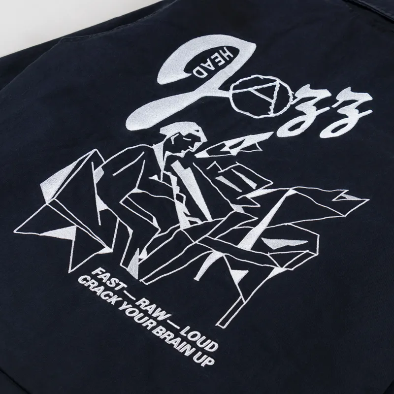 Obey Head Jazz Zip Up Jacket Digital Black Faded Wash-6