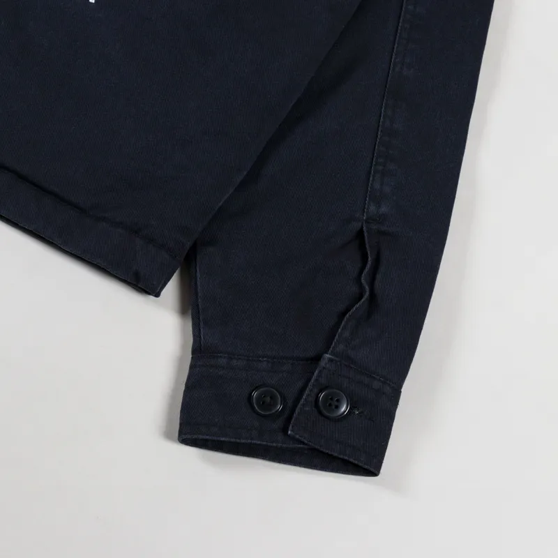 Obey Head Jazz Zip Up Jacket Digital Black Faded Wash-11