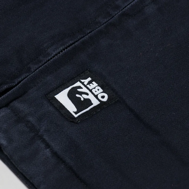 Obey Head Jazz Zip Up Jacket Digital Black Faded Wash-7