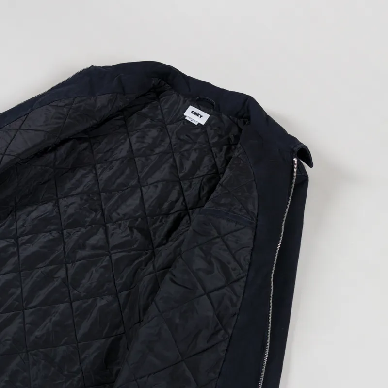 Obey Head Jazz Zip Up Jacket Digital Black Faded Wash-4