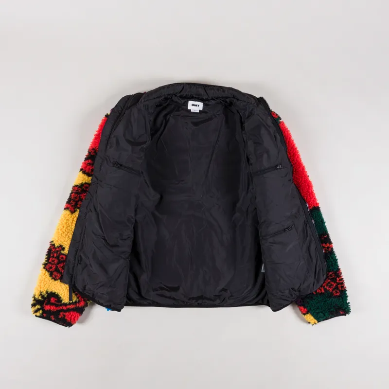 Obey Moroccan Rug Sherpa Jacket Bright Multi-1