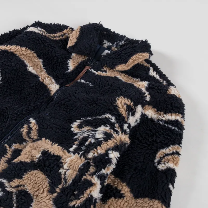 Obey Mushroom Sherpa Jacket Dark Navy Multi-3