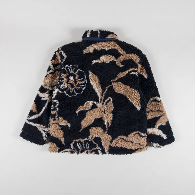 Obey Mushroom Sherpa Jacket Dark Navy Multi-2