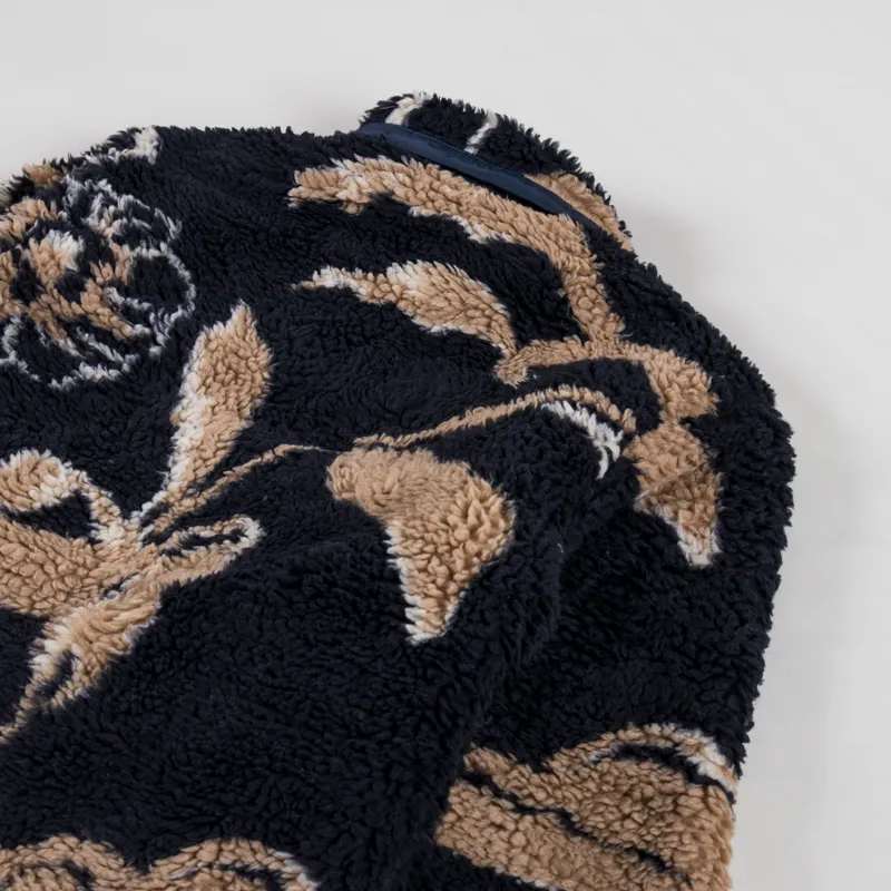 Obey Mushroom Sherpa Jacket Dark Navy Multi-5