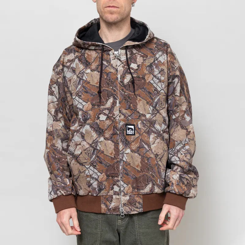 Obey Glen Zip up Jacket Fence Camo Multi