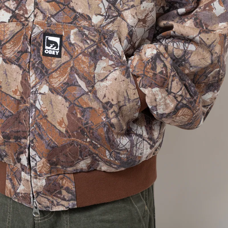 Obey Glen Zip up Jacket Fence Camo Multi-8