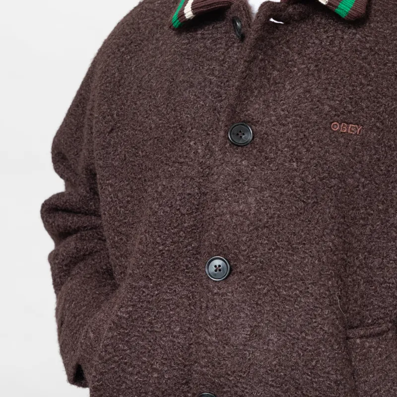 Obey Mens Arden Blouson Bomber Jacket Java Brown