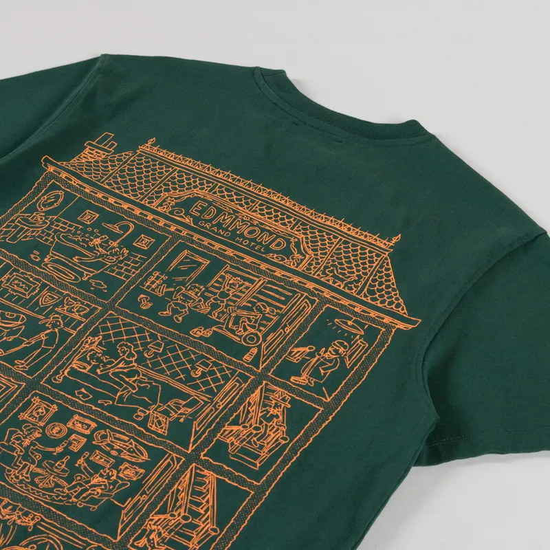 Edmmond Studios Mens Graphic Gran Motel T Shirt Tee Dark Green