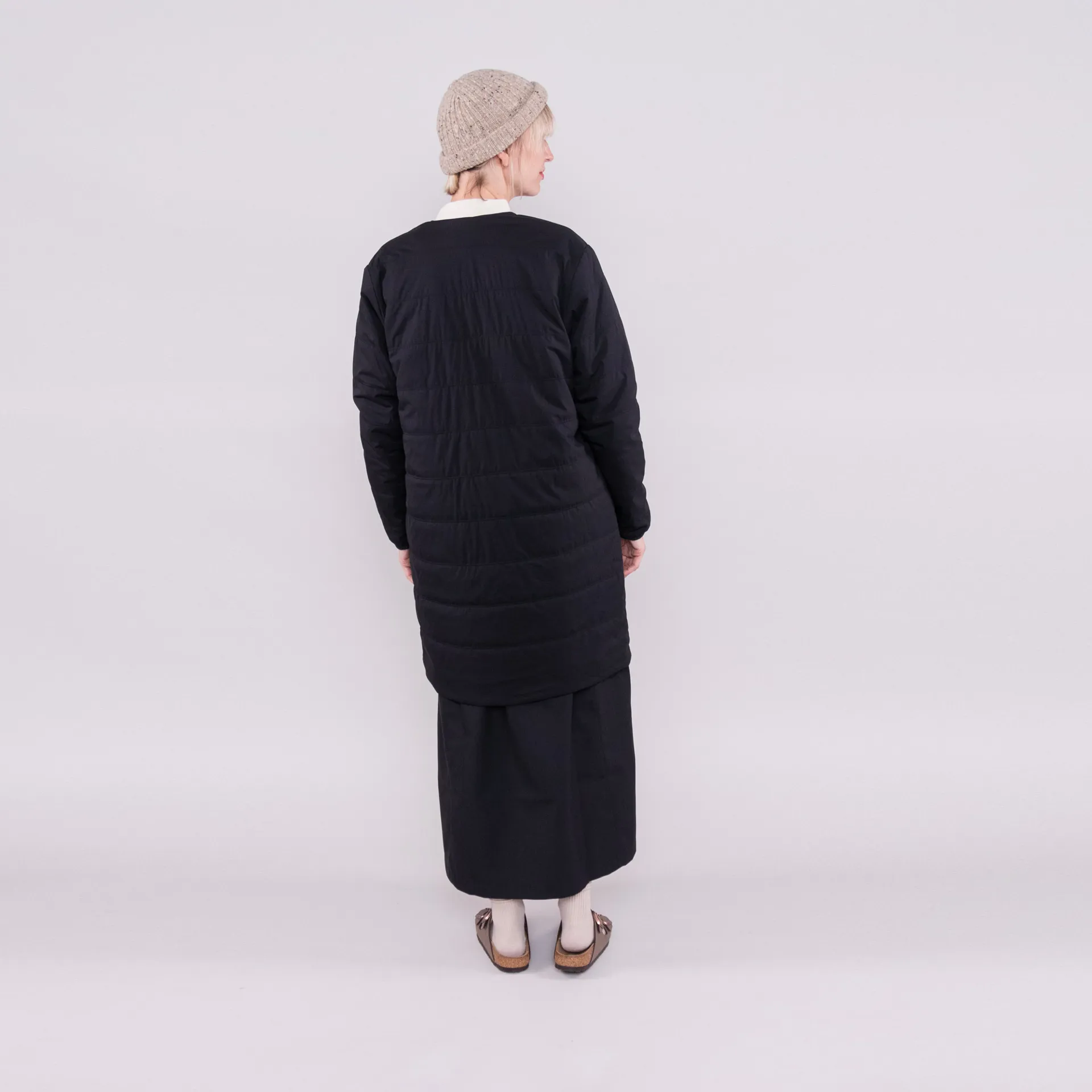 Snow Peak Japan Womens Flexible Insulated Long Cardigan Black