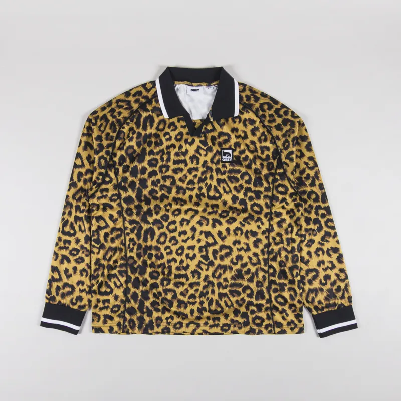 Obey Collar Polo Leopard Multi