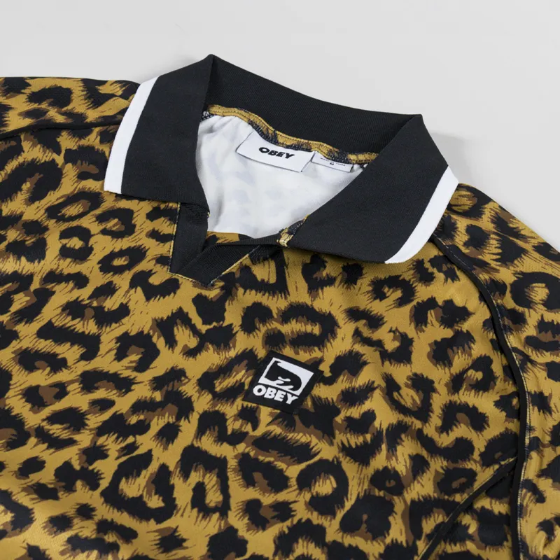 Obey Collar Polo Leopard Multi-2