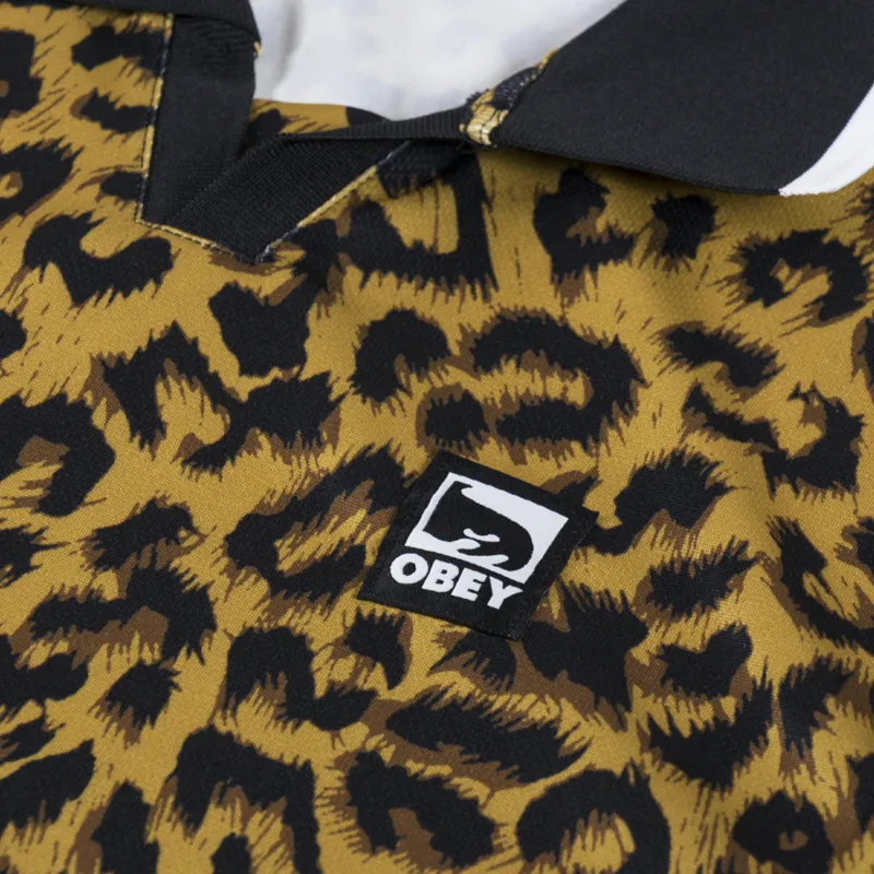 Obey Collar Polo Leopard Multi-3