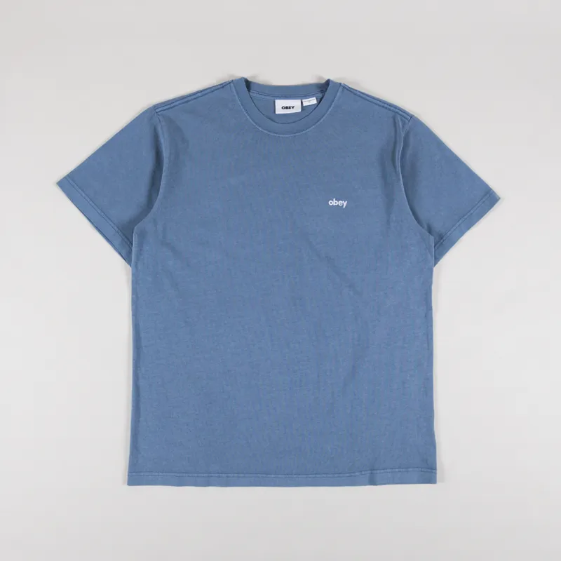Obey Lowercase Pigment T Shirt Coronet Blue