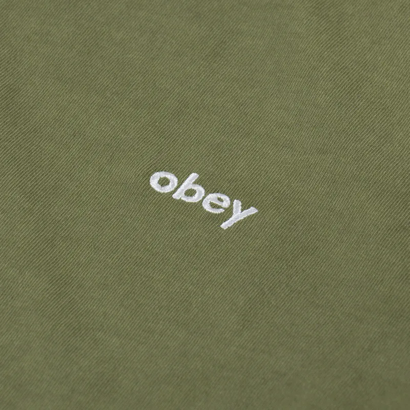 Obey Lowercase Pigment T Shirt Moss Green-2