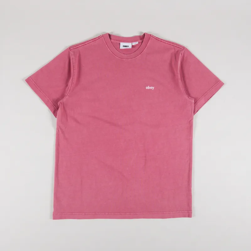 Obey Lowercase Pigment T Shirt Mineral Red