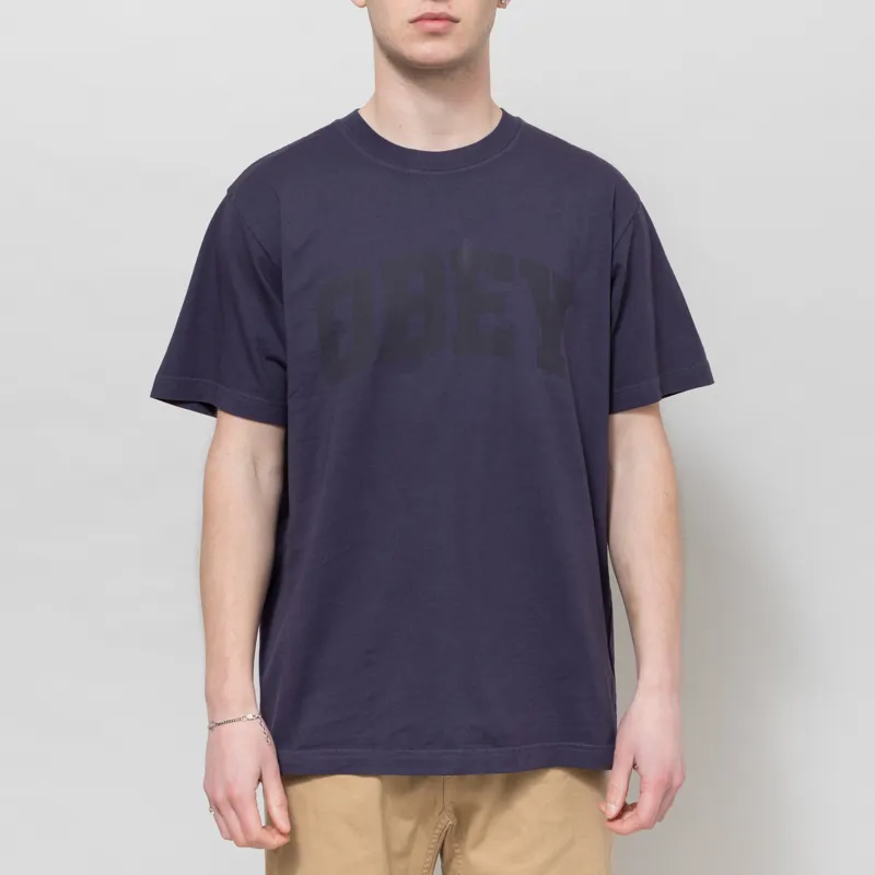 Obey Collegiate Pigment T Shirt Purple Velvet