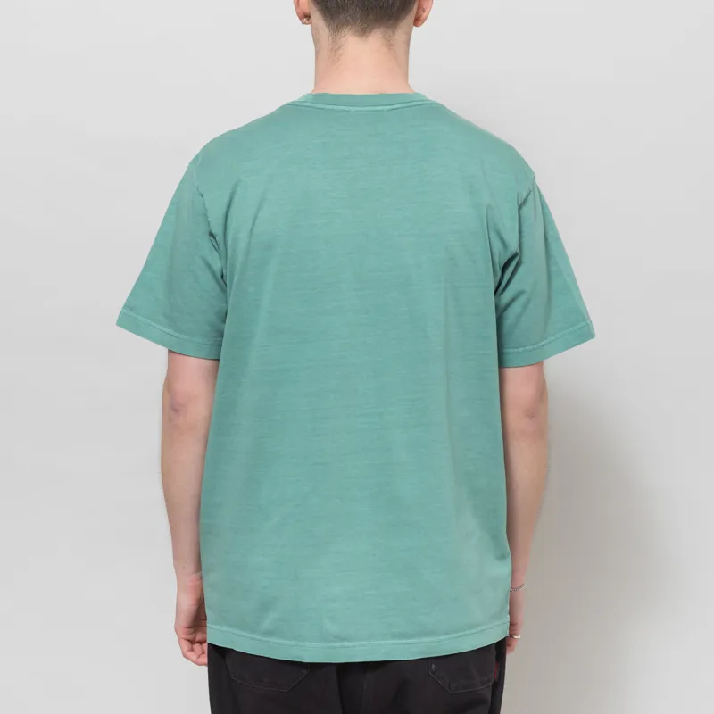 Obey Collegiate Pigment T Shirt Rain Forest-1