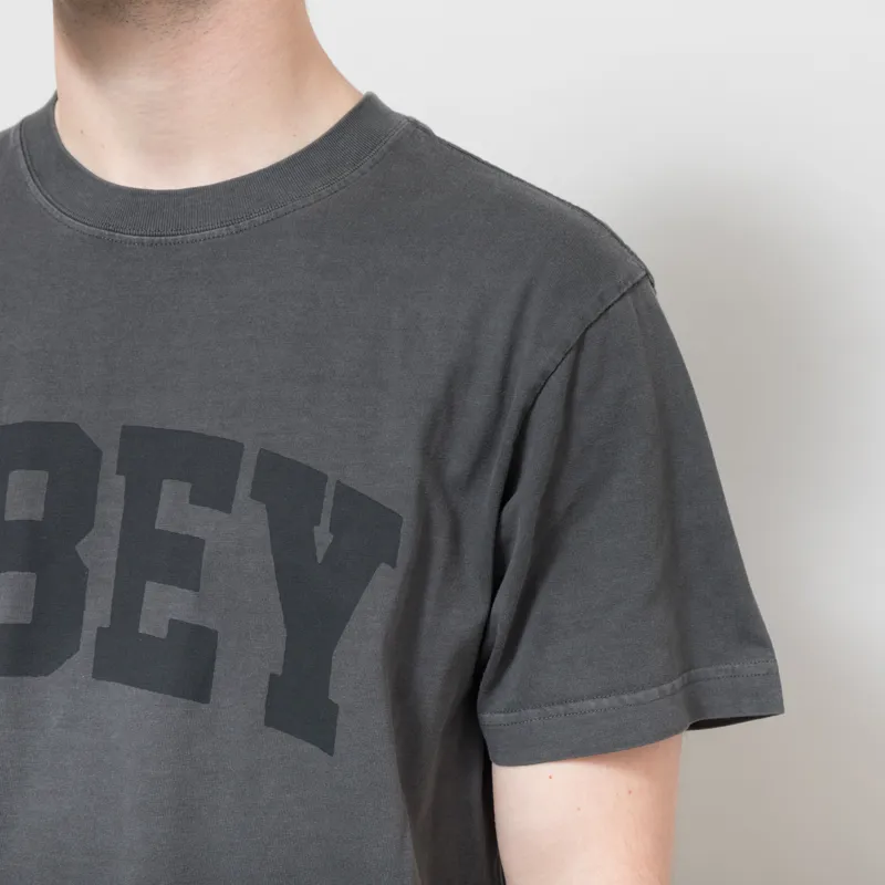 Obey Collegiate Pigment T Shirt Stretch Limo-3