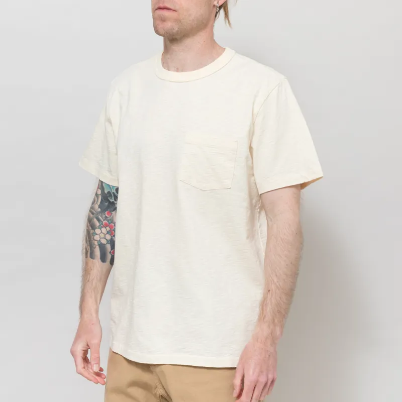Nudie Jeans Roy Heavy Slub T Shirt Ecru-1