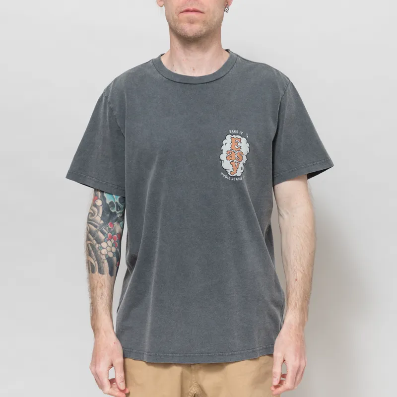 Nudie Jeans Roy T Shirt Easy Cloud Anthracite-2