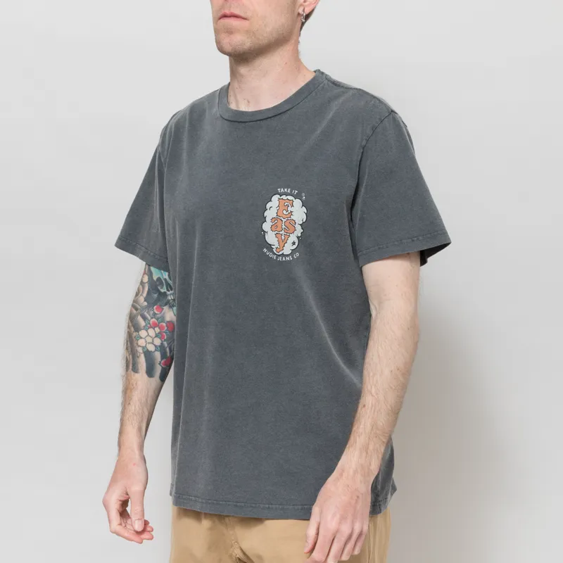Nudie Jeans Roy T Shirt Easy Cloud Anthracite-1