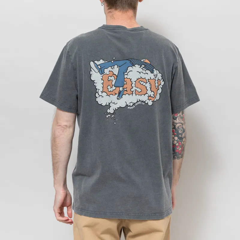 Nudie Jeans Roy T Shirt Easy Cloud Anthracite