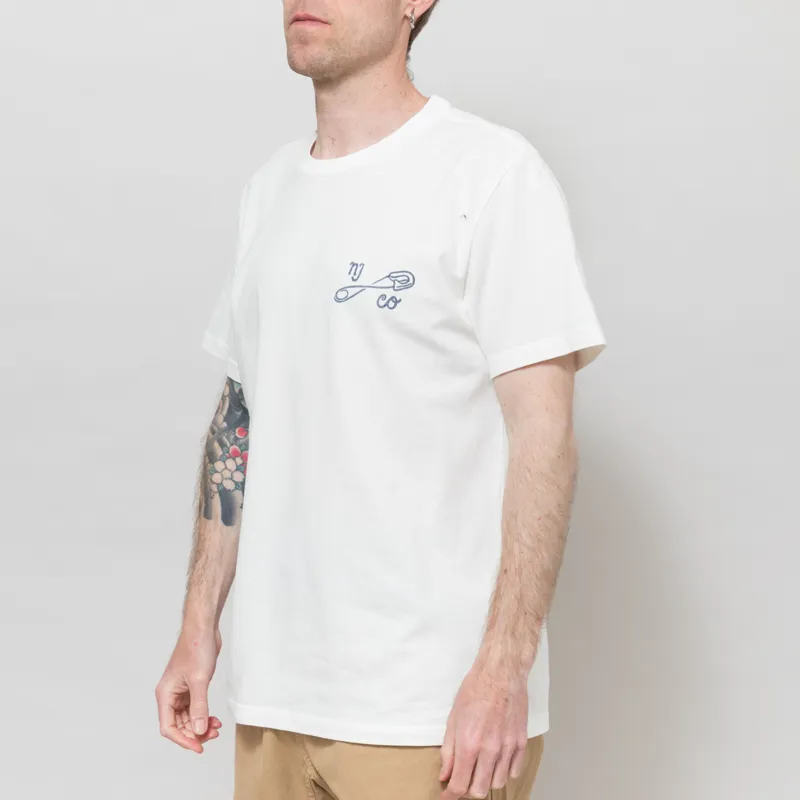 Nudie Jeans Roy T Shirt NJCO Pin Chalk White-1