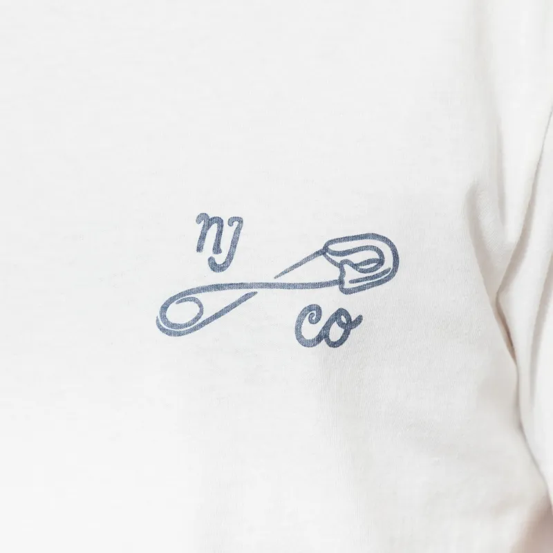 Nudie Jeans Roy T Shirt NJCO Pin Chalk White-5