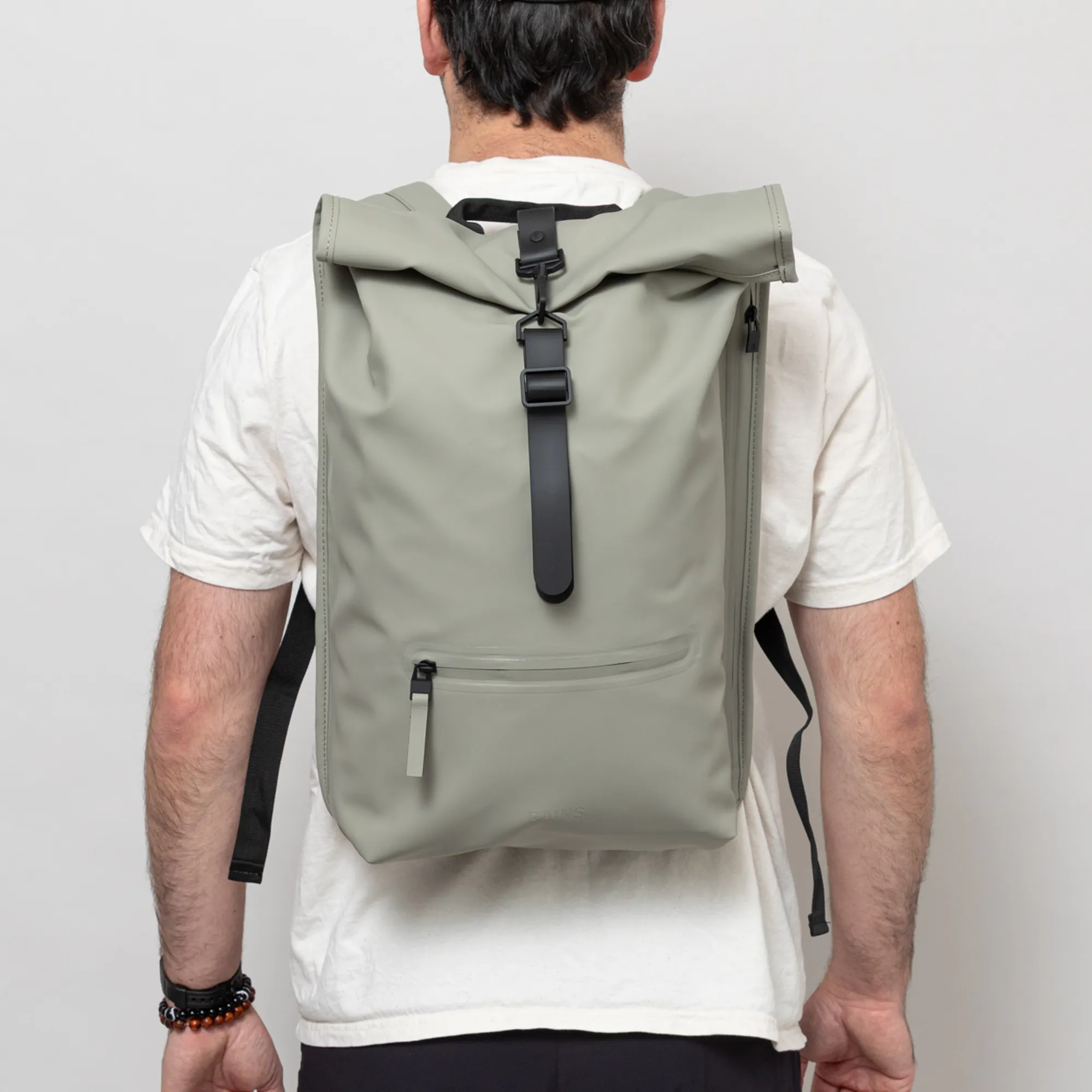 Coloured Rucksacks Waterproof Rains Unisex Waterproof Rolltop Rucksack Backpack Green Drift