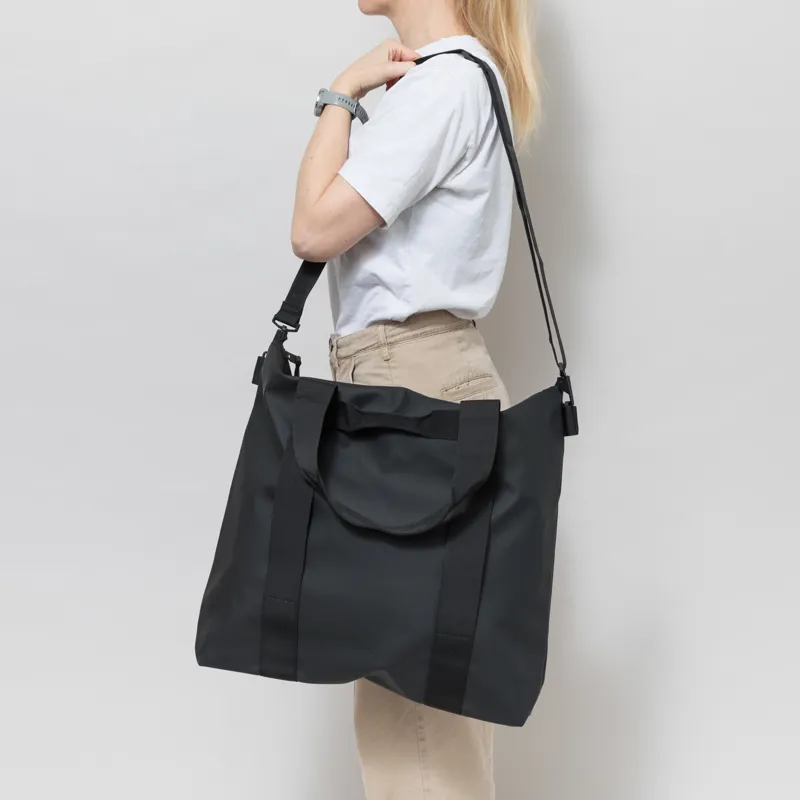 Rains Womens Tote Bag Black-3