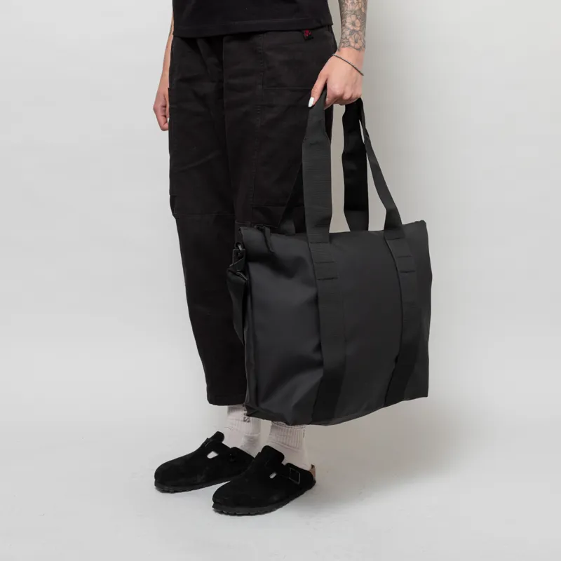 Rains Womens Tote Bag Mini Black-1