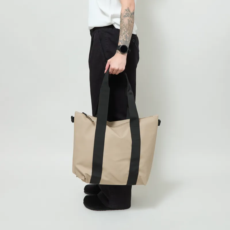 Rains Womens Tote Bag Mini Beige-1