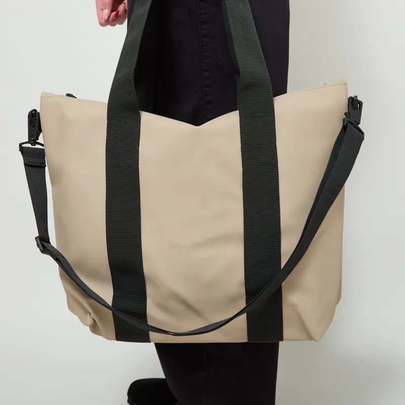 Rains Womens Tote Bag Mini Beige-4