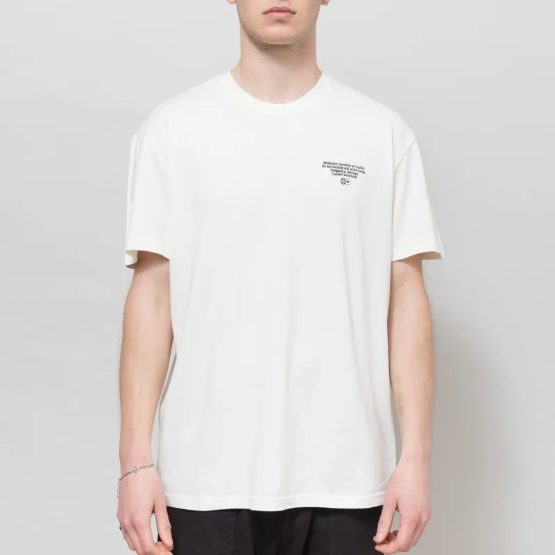 Revolution Vintage Printed T Shirt Off White-1
