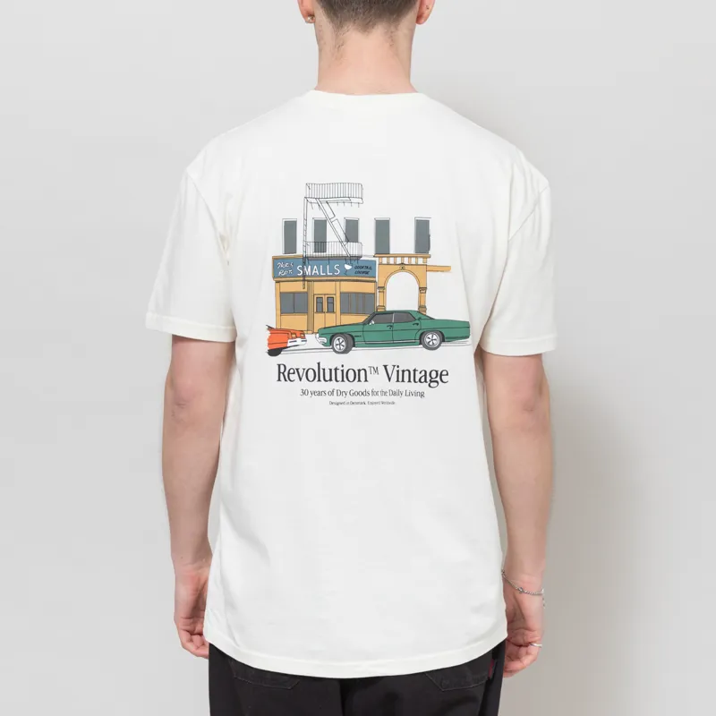 Revolution Vintage Printed T Shirt Off White