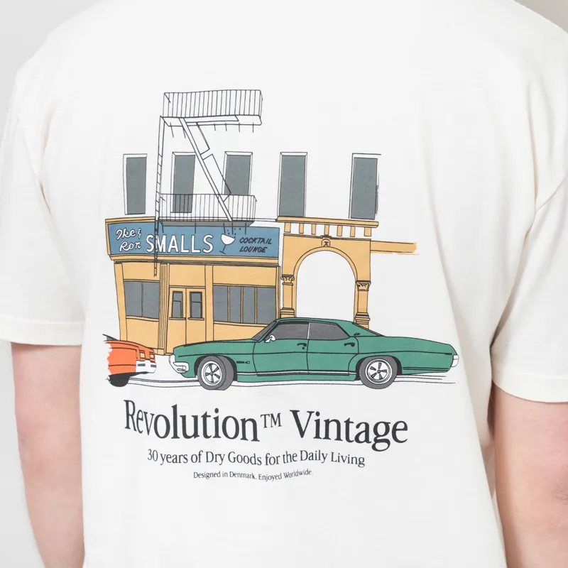 Revolution Vintage Printed T Shirt Off White-3