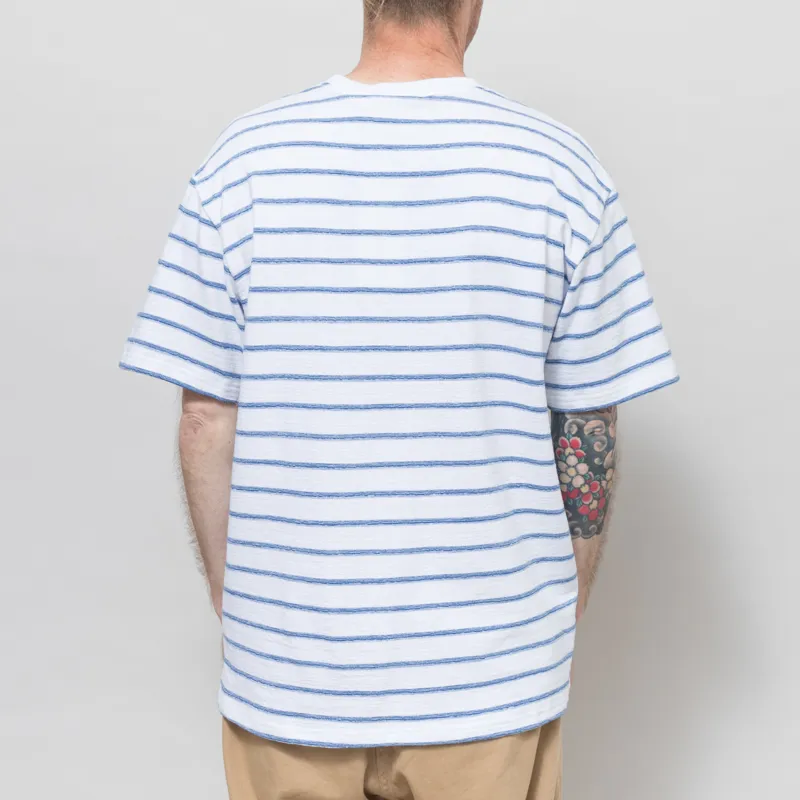 Revolution Loose Stripe T Shirt White-1