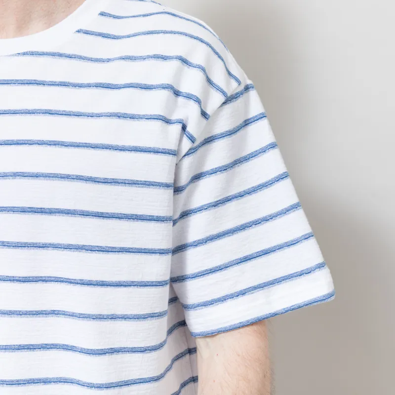 Revolution Loose Stripe T Shirt White-3